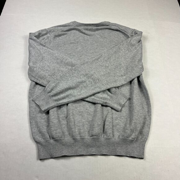 Brooks Brothers Mens Cotton V-Neck Sweater Gray Classic Comfort Work Casual M - Picture 9 of 11